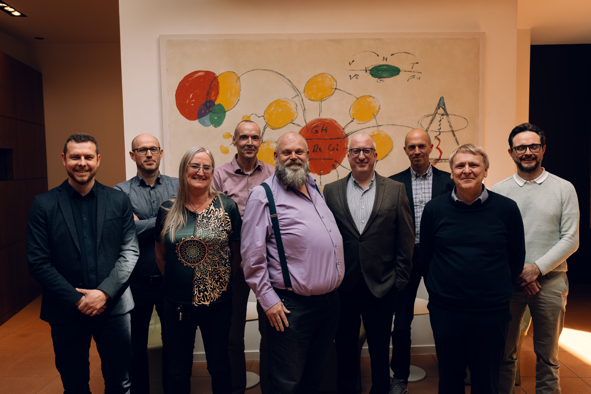 The Xedis team gathered together indoors